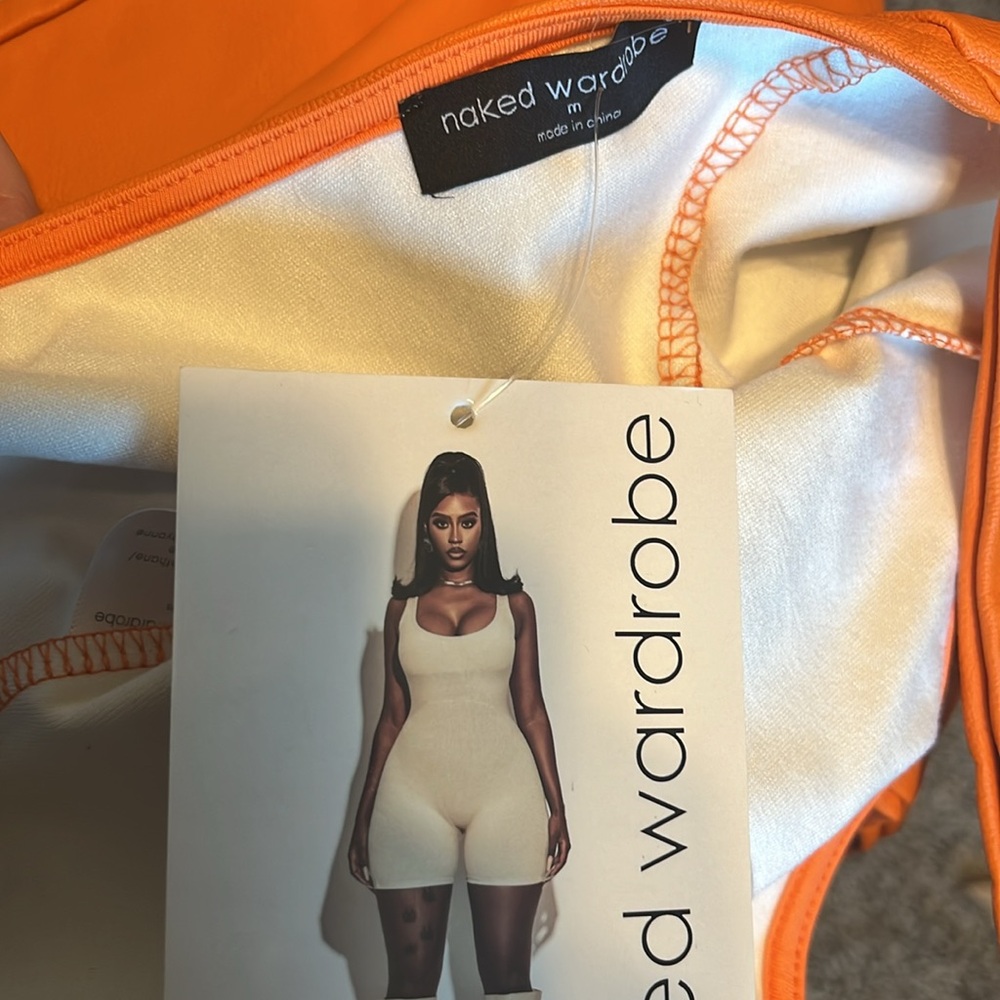 NWT Naked Wardrobe orange mini dress - Picture 4 of 5